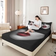 thumbnail image 3 of Erosebridal Modern Beauty Girl Queen Sheet Sets, Black Grey Bed Set, 4 Pieces, 3 of 5