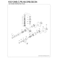 thumbnail image 6 of Kingston Brass KS312SB Kingston Double-Handle Wall Mount Bar Faucet, Brushed Brass, 6 of 7
