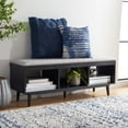 thumbnail image 3 of SAFAVIEH Cricket Open Shelf Bench with Cushion, Grey/Black, 3 of 11