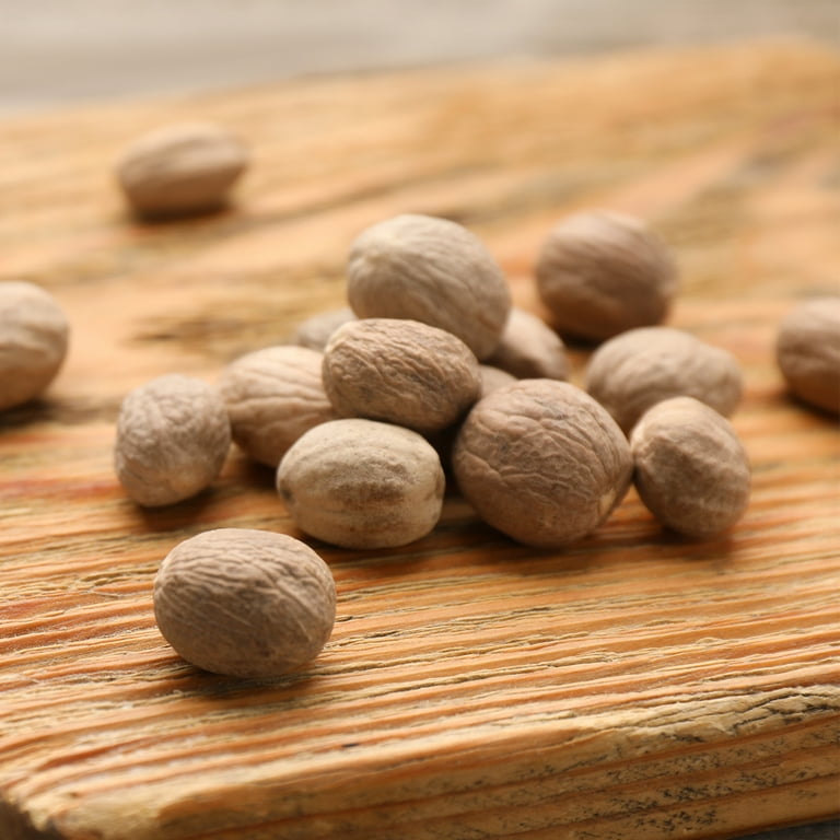 SPICED Whole Nutmeg Seeds, 6 Oz of Nutmeg Seeds Ready for Cooking