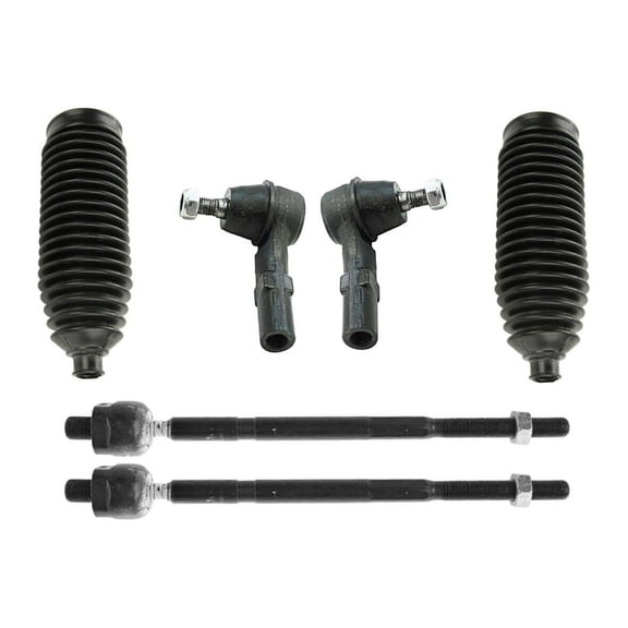 2 Inner Tie Rod Ends   2 Outer Tie Rod Ends   2 Rack & Pinion Bellow Boots Steering Kit Left Right Side