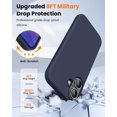 thumbnail image 3 of KOMI Designed for iPhone 16 Case,Shockproof Liquid Silicone Protective Phone Case with Soft Anti-Scratch Microfiber Lining Ultra Slim Drop Protection Phone Cover 6.1 inch Midnight Blue, 3 of 5