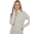 thumbnail image 3 of Yemak Women's Loose Fit Turtleneck Long Sleeve Sweater Dress Ivory-L-BD, 3 of 4
