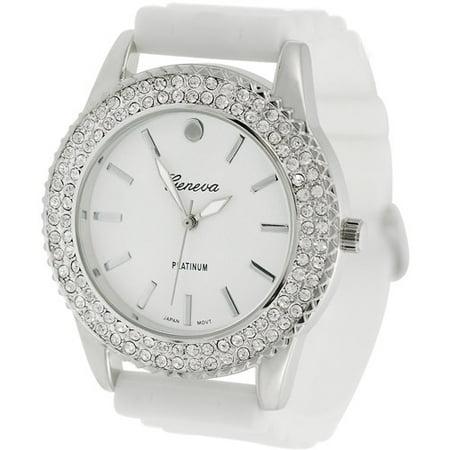 Geneva Platinum Ladies' Rhinestone Accen