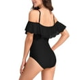 thumbnail image 5 of Csndyce Women's Ruffled One Piece Swimsuits off Shoulder Tummy Control Halter Bathing Suit Female, 5 of 7