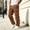 Coffee, variant on Mens Cargo Sweatpants Loose Straight Leg Drawstring Elastic Waist Multiple Pockets Gym Sweats Lounge Pants