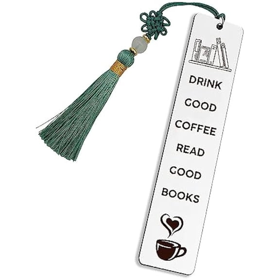 Book Coffee Lover Gifts Bookmark for Women Men Drink Good Coffee Read Good Books Book Marks for Reading Book Lovers Christmas Birthday Gifts for Bookworms Booklovers Gift