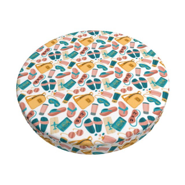 Balery Travel Elements Fundas de asiento para taburete de bar redondo de tela de terciopelo ajustables que protegen de arañazos y manchas para sillas de 14 a 17 pulgadas.-14 inch