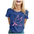 thumbnail image 1 of TSADFHJI Hauts d'Été pour Femmes Tendance T-Shirt Imprimé à Manches Courtes Col Rond Blouse TTG Marine, 1 of 5