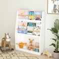 thumbnail image 3 of Miniyam 3-Tier Wooden Bookshelf with Toy Storage for Kid, White, 3 of 7