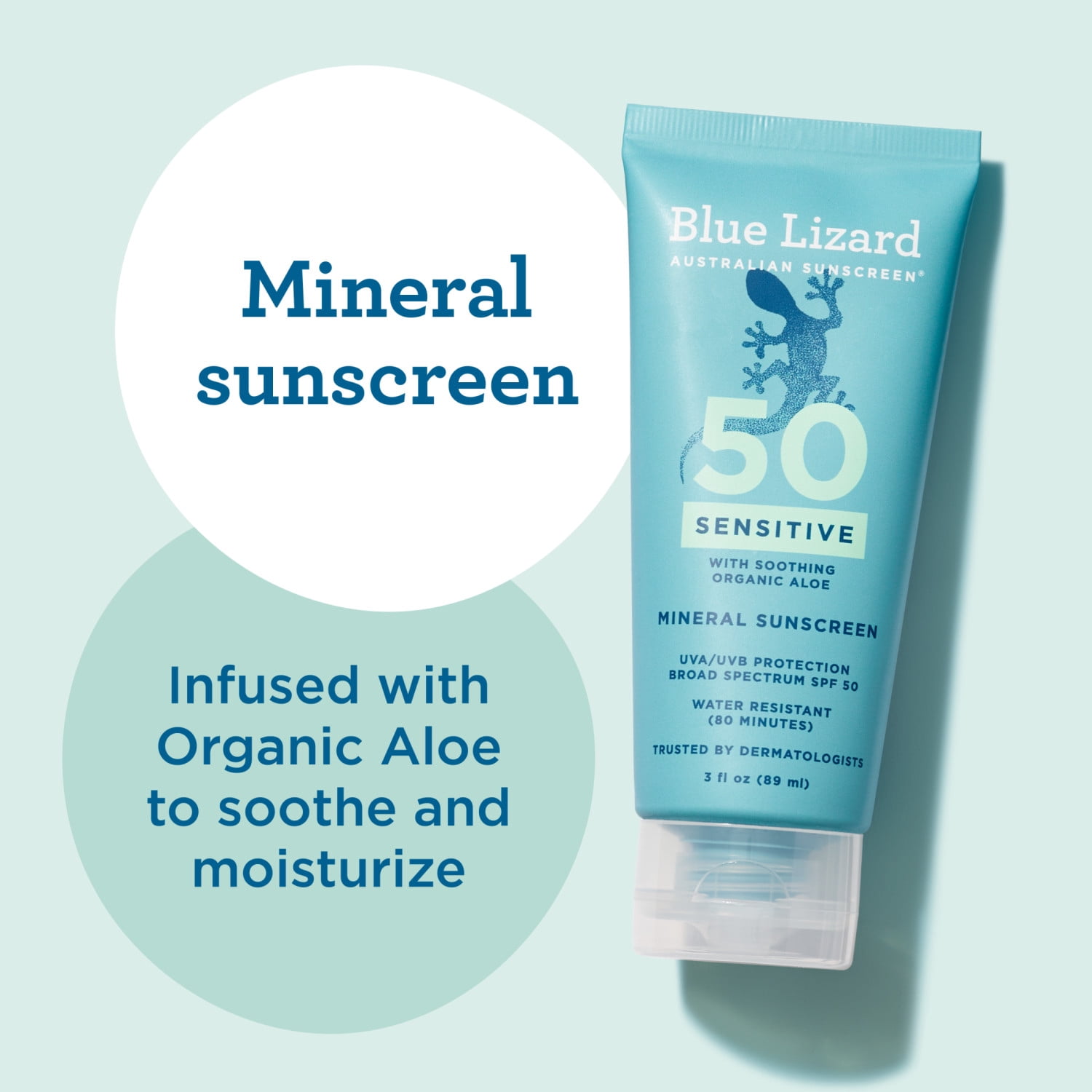 Blue Lizard Sensitive Mineral SPF 50 Sunscreen Lotion, 3 fl oz