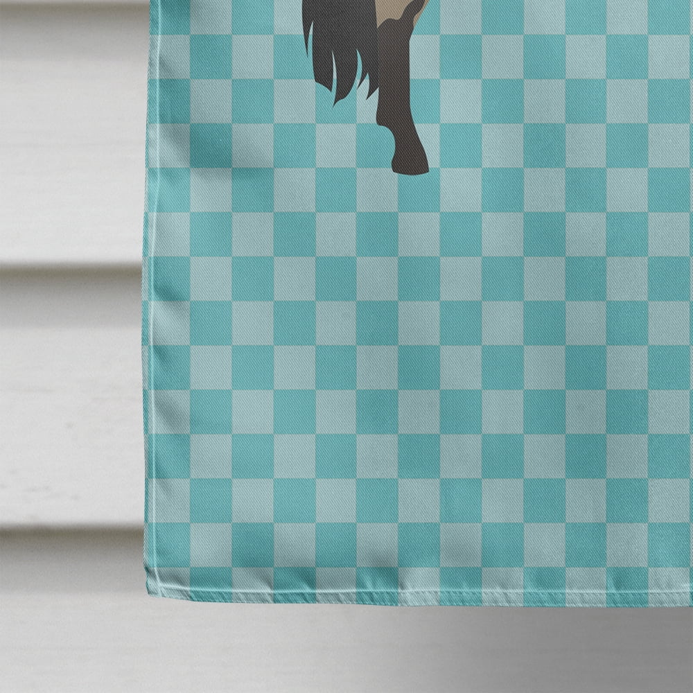 Caroline's Treasures BB8084CHF Welsh Pony Horse Blue Check Flag Canvas House Size , Large, multicolor