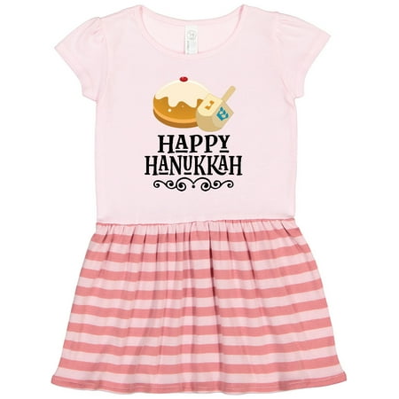 

Inktastic Happy Hanukkah Dreidel Donut Gift Toddler Girl Dress