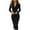 Black, variant on Women's Blazer Dress with Single Breasted Long Sleeve Suit Button Down Collar Office Slim Fit Midi Jacket Dress