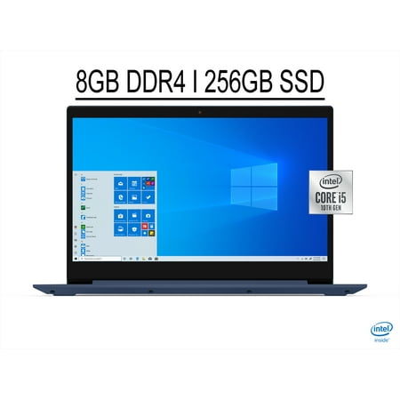 Lenovo IdeaPad 3 Laptop 17.3" FHD IPS 300 nits Anti-Glare Display 10th Gen Intel Quad-Core i5-1035G1 8GB DDR4 256GB SSD Intel UHD Graphics Fingerprint Reader Dolby Audio WiFi5 Bluetooth Win10 Blue