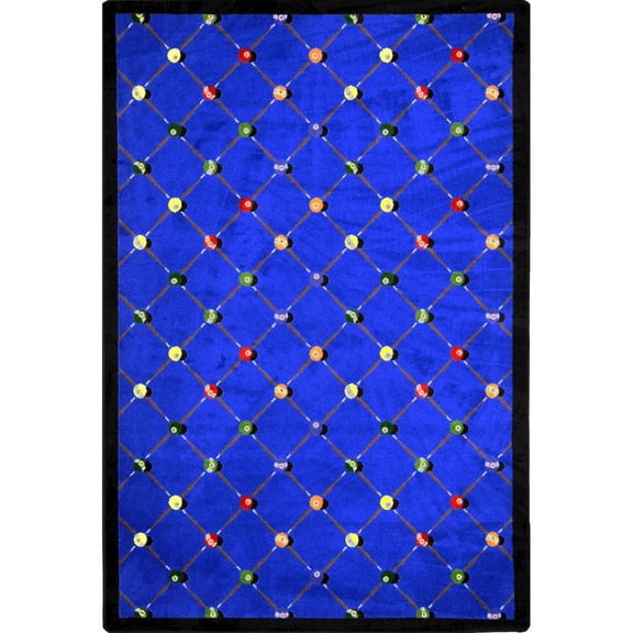 Joy Carpets Games People Play Billiards 7'8" x 10'9" Area Rug in Color Blue