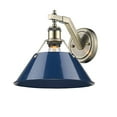 thumbnail image 2 of Golden Lighting 3306-1W AB-NVY Orwell Wall Sconce, Aged Brass with Navy Blue Shade, 2 of 2