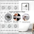 thumbnail image 4 of Black White Boho Shower Curtain Set, Modern Farmhouse Geometric Shower Curtain, Bohemian Tribal Chic Shower Curtain for Bathroom Decor with 12 Hooks 72x72in,Water Repellent, 4 of 6