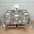 thumbnail image 3 of Baseball Items Pattern Square Tablecloth,Waterproof Square Table Cover,Wipeable Spillproof Washable Table Cover for Home Kitchen Party Decor 52"x52"(132x132cm), 3 of 6