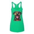 thumbnail image 3 of Wild Bobby, My Favorite Breed is The One In Need | Colorful Labrador Dog | Dean Russo Art Animal Lover Tri-Blend Racerback Sleeveless Top, Envy, M, 3 of 5