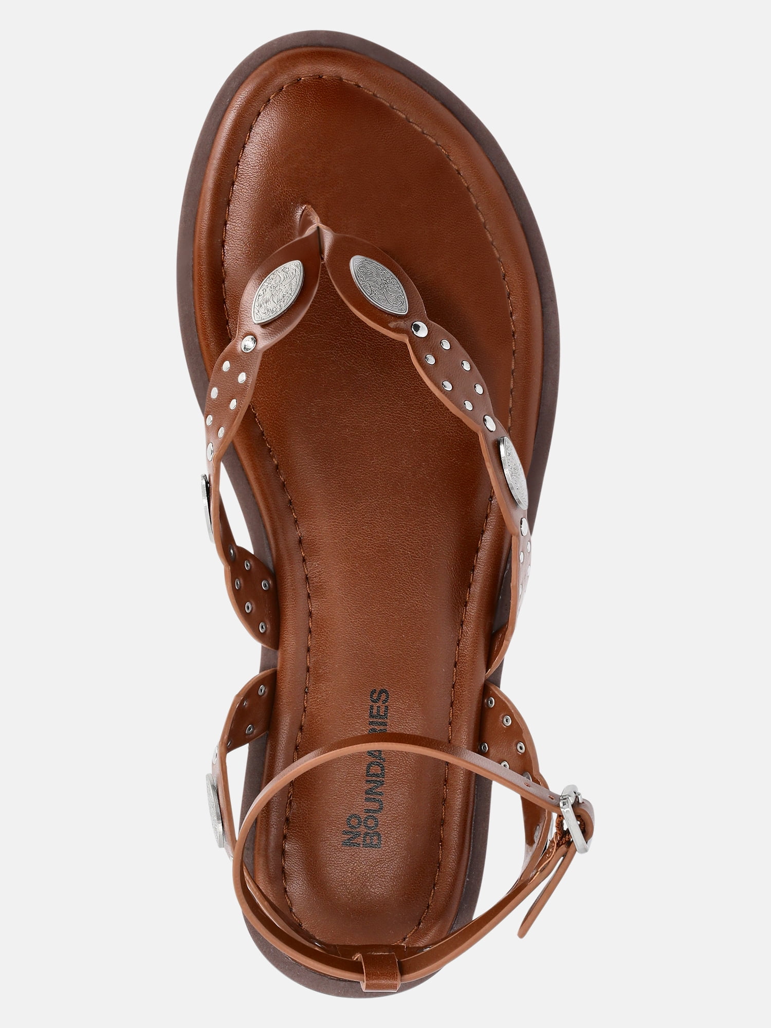 No Boundaries Studded Faux Leather Sandals, Women's