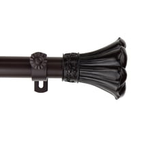 Contemporary Home Living 89.5" Mahogany Brown Fuga Contemporary Single Window Curtain Rod