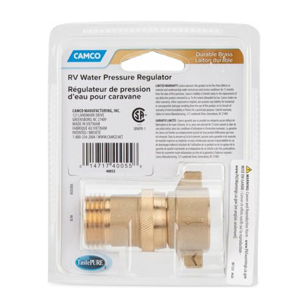 Camco 40055 RV Brass Inline Water Pressure Regulator for Protecting RV Plumbing and Hoses from High-Pressure City Water - image 4 of 10