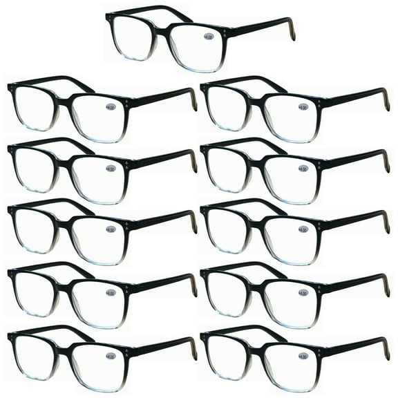 11 Pairs Unisex Blue Light Blocking Reading Glasses Computer Readers for Men Women 0.75