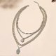 thumbnail image 2 of Gold Layered Necklace Evil Eye Necklace Chunky Gold Chain Necklace Layered Choker Necklace Hamsa Hand Necklace Jewelry Gift for Women, 2 of 4