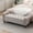 Brown-Linen, variant on BRILHAMEZ 58" Button Tufted Storage Bench with Rolled Arms, Linen Upholstered Ottoman with Nailhead Trim for End of Bed, Beige