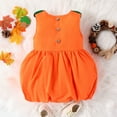 thumbnail image 2 of Esho 9M-4T Baby Girl Halloween Pumpkin Dress, Toddler Girls Halloween Party Fancy Outfits Sleeveless Dresses, 2 of 8