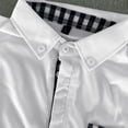 thumbnail image 5 of TIANZEN Men's Spring And Summer Daily Casual Patchwork Checkered Lapel Long Sleeved Top Mens Colla Shirt, 5 of 5