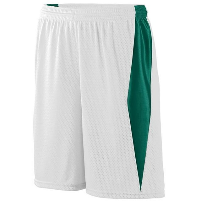 9735a-Blanc- Vert Foncé-2x Meilleur Score Short&44; Blanc et Vert Foncé - 2X
