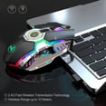 thumbnail image 3 of Mistaha HXSJ T30 Souris Sans Fil avec 5 Modes de Lumière RGB et DPI Réglable - Pile Lithium Rechargeable - Noir, 3 of 6