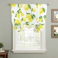thumbnail image 2 of Yellow Lemon Tie Up Curtains 45 Inches Long, Kitchen Window Curtains Over Sink, Summer Botanical Watercolor Pastoral Small Window Curtains Shade Balloon Curtains Valances for Bedroom/Cafe 34"x45", 2 of 8