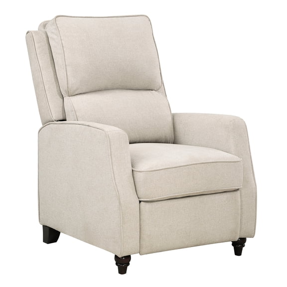 JERFIT Beige Recliner Chair, Push Back Reclining Chair with Solid Wood Frame, Upholstered Fabric Lounge Chair for Living Room, Bedroom, 300lbs Weight Capacity