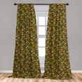 thumbnail image 5 of Ambesonne Garden Curtains, Orchid Illustration Print, Pair of 28"x84", Dark Cocoa Mustard, 5 of 5