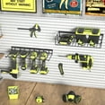 thumbnail image 5 of Yeabett Power Tool Organizer, 2 Layers Storage Rack with 4 Drill Holders, Heavy Duty Metal Floating Tool Shelf Garage Wall Mounted, 5 of 7
