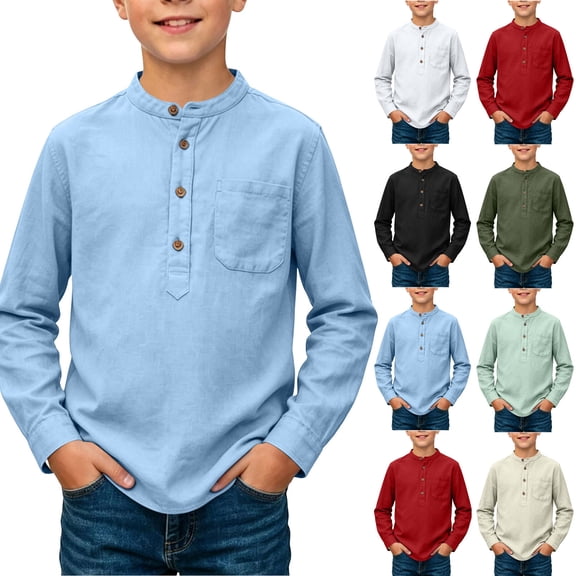 Avtoify Girls Long Sleeve Shirts Children's Solid Color Long Sleeve Round-Neck Blouses Bottom Shirt Tops