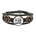 thumbnail image 1 of Usted decide donde ir a la cita Pulsera marina tejida en cuero, 1 of 4