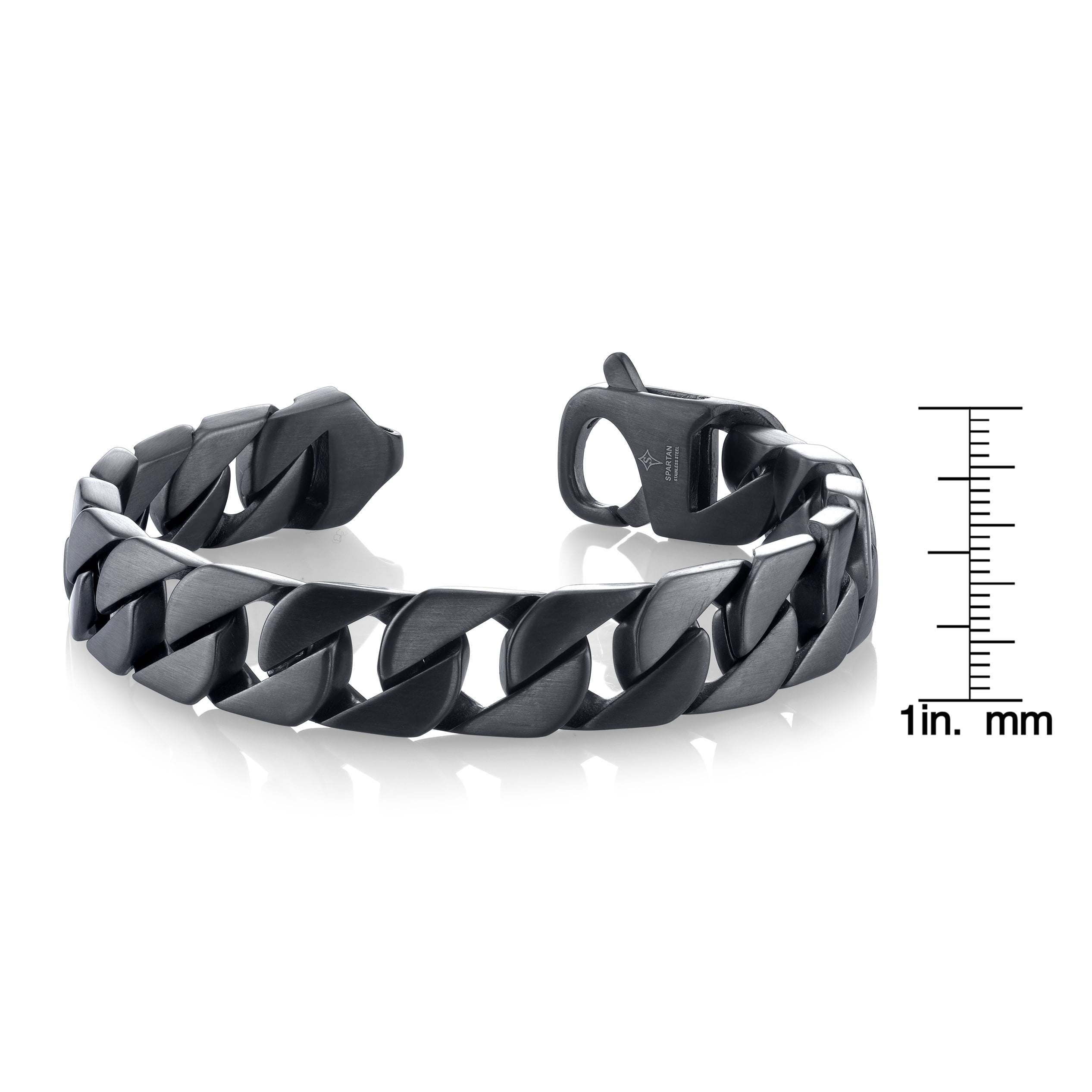 SPARTAN Gun Metal Stainless Steel Men's Bracelet