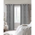 thumbnail image 3 of Grey Geometric Blackout Curtains 63 Inches Long for Bedroom, Modern Abstract Art Vintage Boho Thermal Insulated Room Darkening Black Out Window Curtain Panels Grommet Drapes for Living Room, 3 of 8