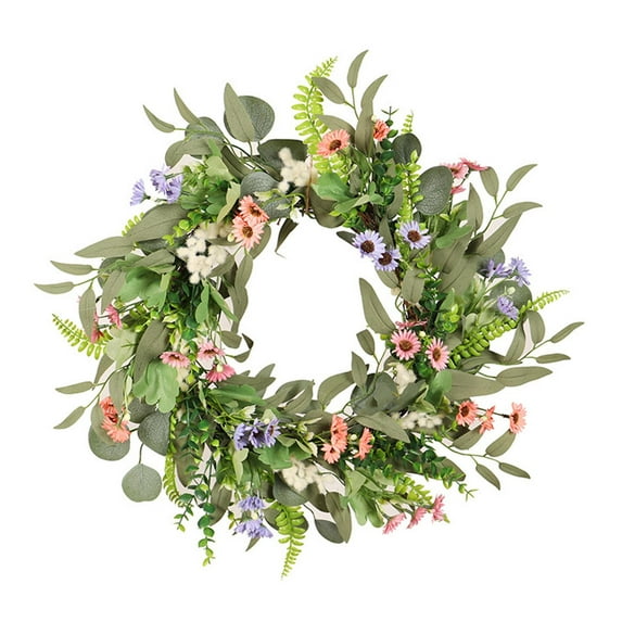Artificial Eucalyptus Wreath Farmhouse Front Door window and wall Hanging Greenery Garland patio and garden New Year Decor