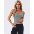 thumbnail image 5 of DARING DIVA Women's Scoop Neck Sleeveless Fitted Cotton Layering Tank Top XS Grey, 5 of 7