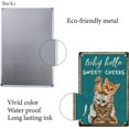 thumbnail image 3 of 3 Cat Metal Tin Sign Why Hello Sweet Cheeks Funny Tin Sign Vintage Metal Poster Sign Retro Hanging Wall Art Decor for Home Bathroom Kitchen Living Room Christmas Halloween Gifts 8 x 12inch, 3 of 7