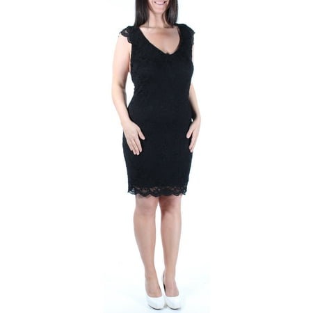 Junior Party Dress - JUMP Womens Black Lace 0 Sleeveless Scoop Neck Body Con Party Dress Juniors Size: 9