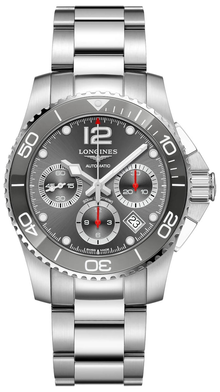 Longines HydroConquest Automatic Chronograph A o Inoxid vel Cinza