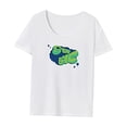 thumbnail image 3 of Camiseta de manga corta para mujer, cómoda camisa con cuello redondo para acampar, viajar y trabajar S, 3 of 7