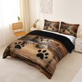 thumbnail image 2 of jejeloiu Kitten Welcome Wood Sign Duvet Cover Set Kids,Farmhouse Cat Print Bedding Full,Reversible,3 Pieces(No Comforter), 2 of 6