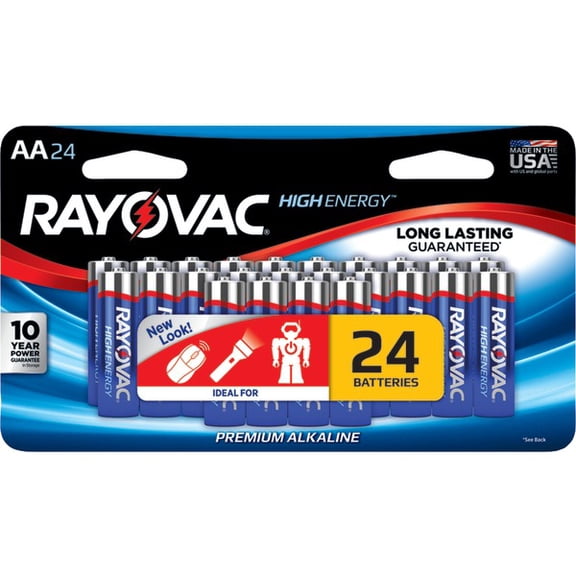 Rayovac High Energy Alkaline, AA Batteries, 24 Count